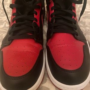 Gently Used Air Jordan 1 Mid (Red/Black) - Men’s Size 14 - Selling for $75